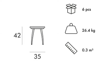 DIEGO METAL - Low oak stool by 5A Design - view 3